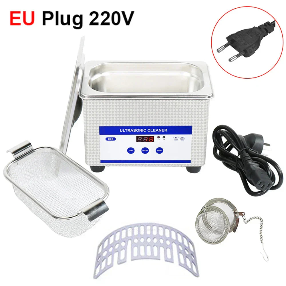 ClearWave 40kHz ultrasonic cleaner with digital display, time adjustable for optimal deep cleaning.