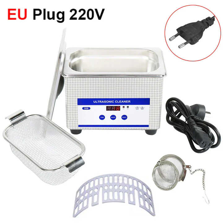 ClearWave 40kHz ultrasonic cleaner with digital display, time adjustable for optimal deep cleaning.