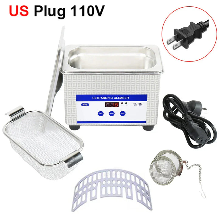 Stainless steel ClearWave 40kHz ultrasonic cleaner, powerful 40kHz for thorough jewelry cleaning.