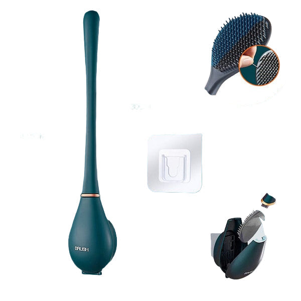 Compact Clevora silicone toilet brush, ideal for small bathrooms, easy to install
