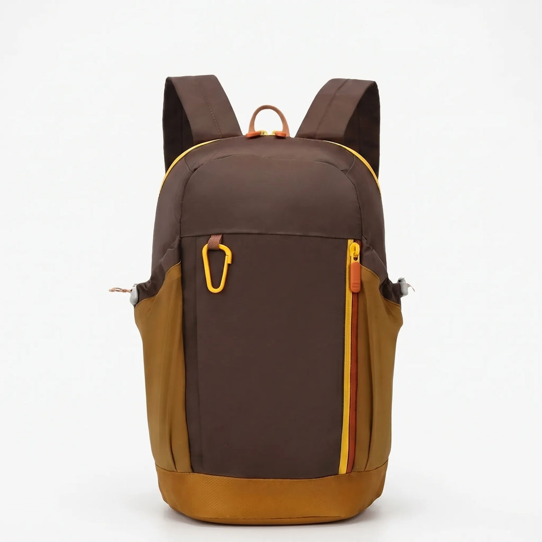 Green lightweight backpack, waterproof material detail, essential for outdoor & hiking adventures.