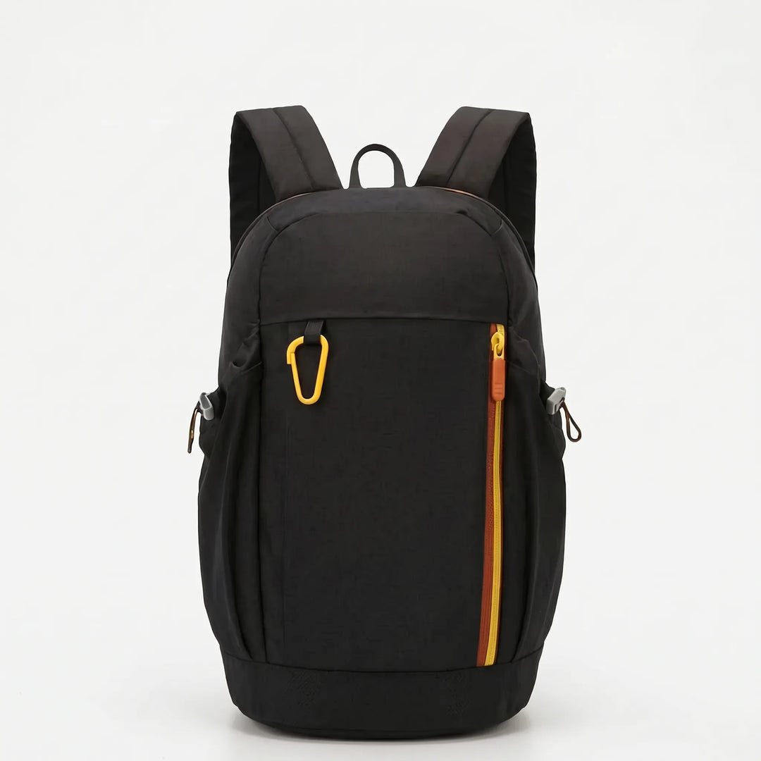 Unisex hiking daypack with reflective accents, enhancing safety during outdoor evening adventures.