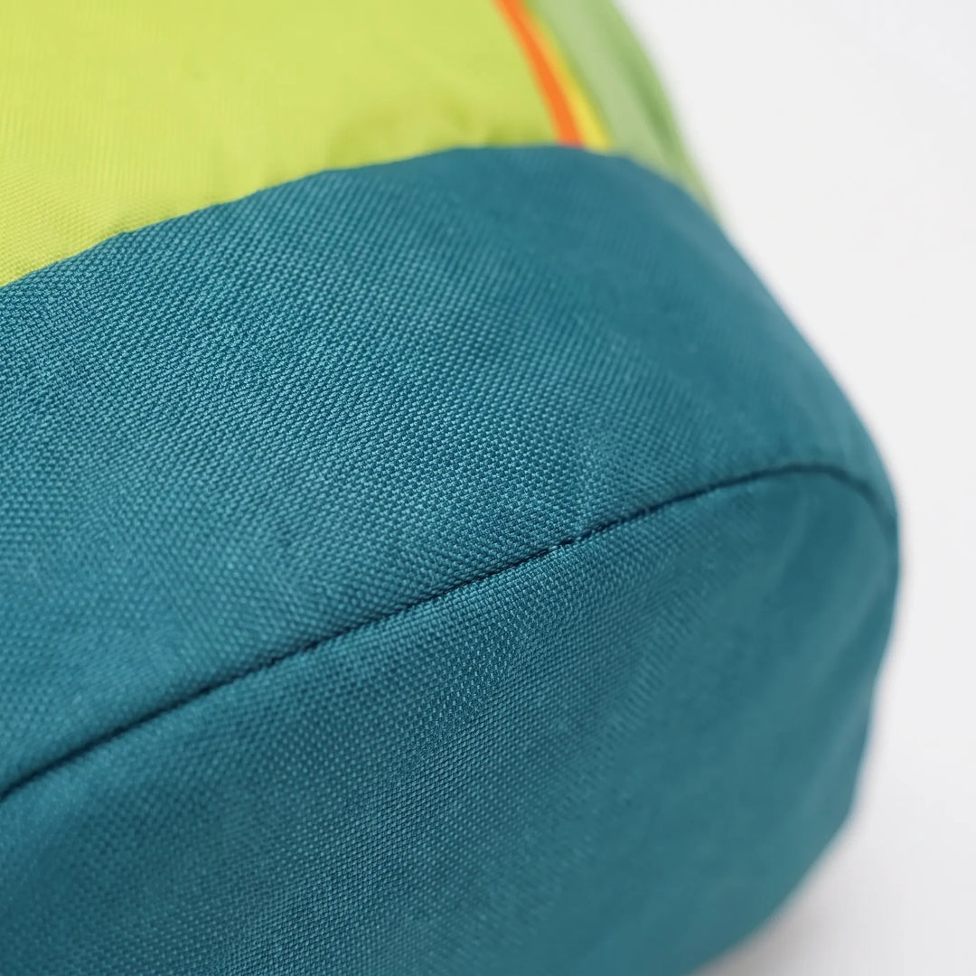 Front view of a green lightweight backpack, perfect for day hikes & outdoor adventures.