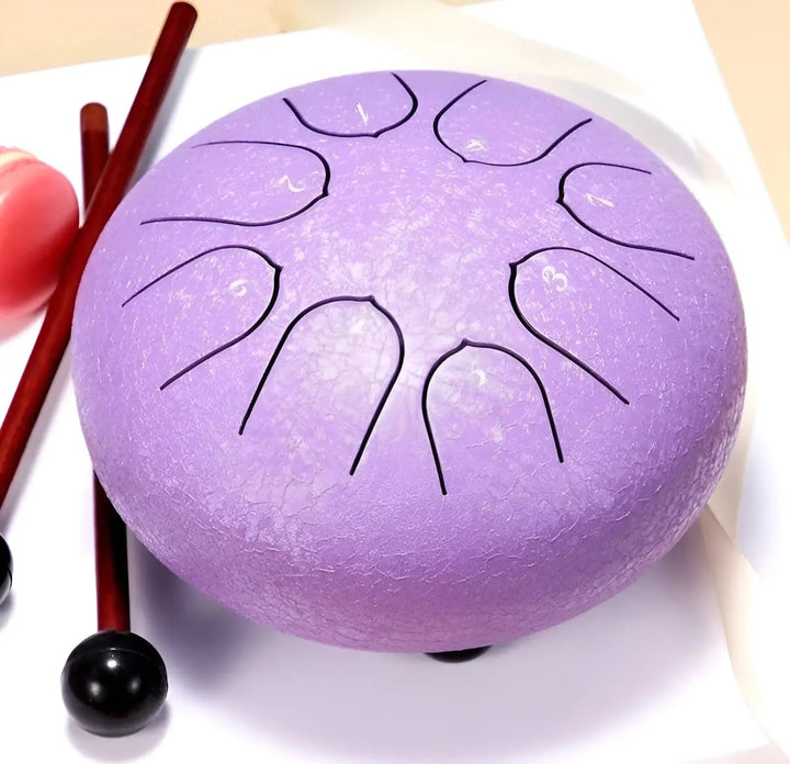 High-quality unisex steel tongue drum, designed for deep meditation & therapeutic use.