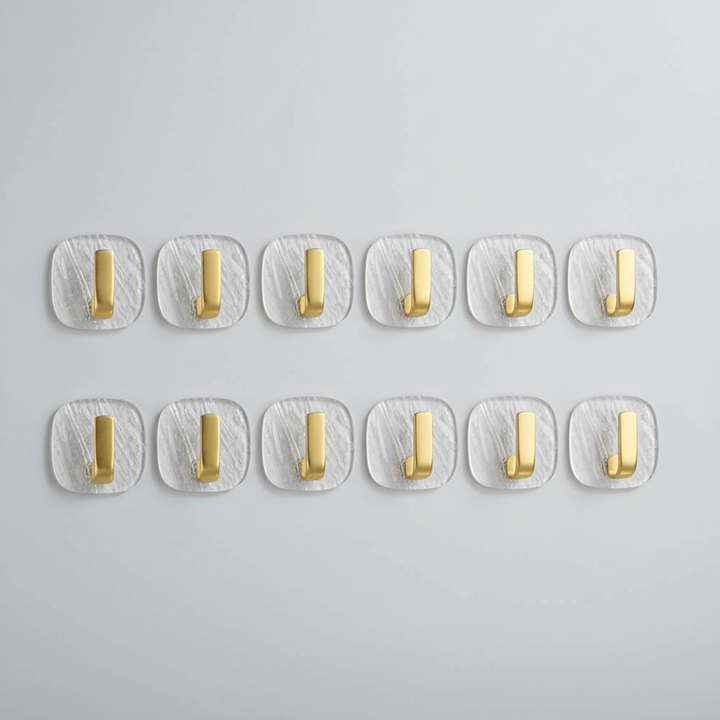 Self-adhesive transparent acrylic hook designed for kitchen storage, blending seamlessly with any home decor