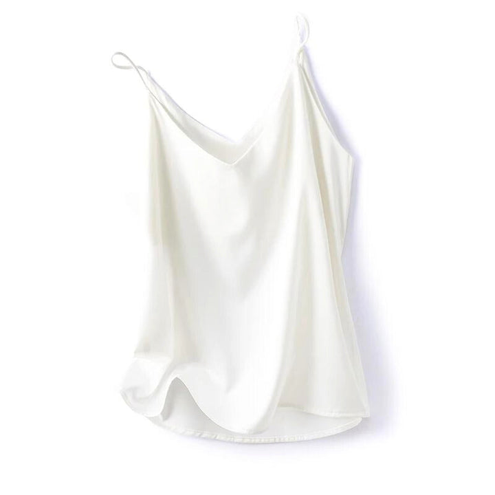 Smooth satin camisole for women, a delicate sleeveless top perfect for casual or dressed-up looks.