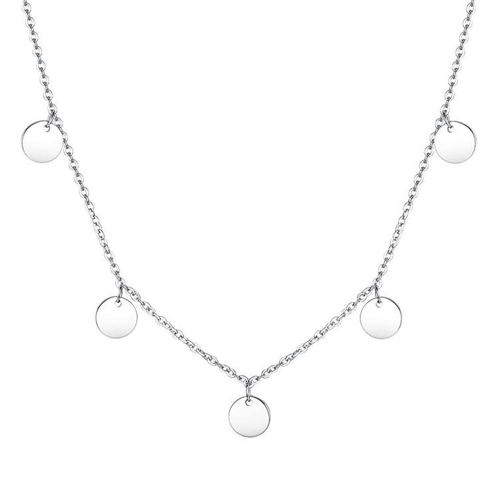 Close-up of a Women's Sterling Silver Dainty Necklace, minimalist design, perfect for everyday elegance.