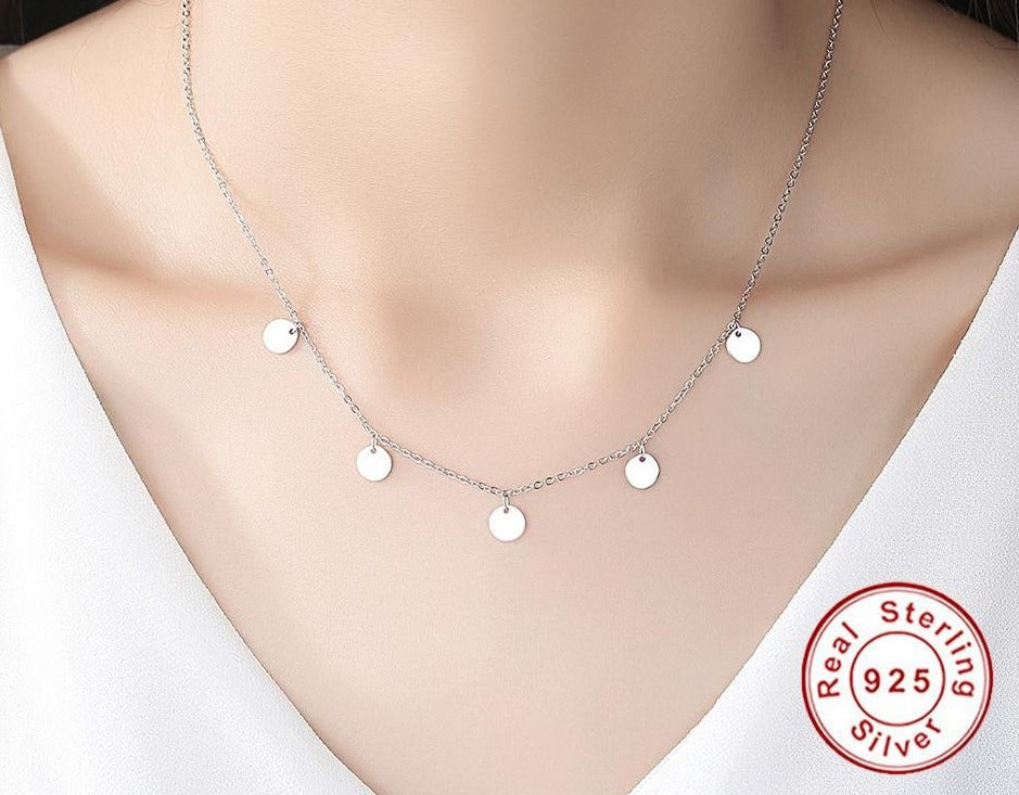 Stylish Women's Dainty Sterling Silver Necklace, delicate and minimalist, ideal for daily wear.
