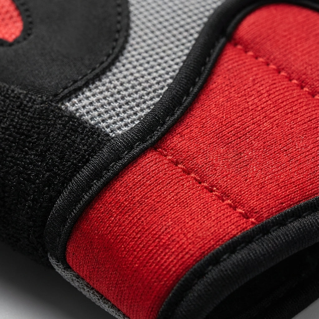 Pair of black breathable mesh training gloves, ideal for cycling, with secure wrist closure and reflective details.
