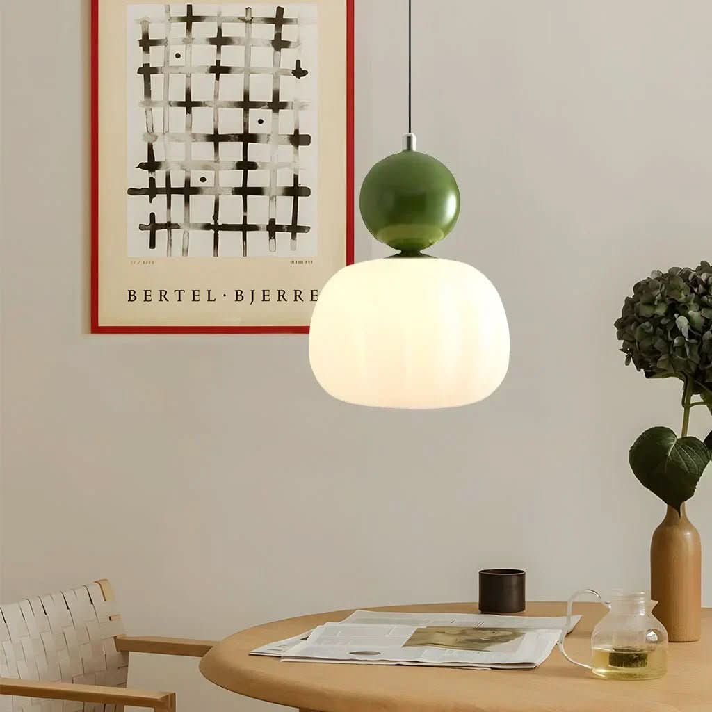 Decorative Art Deco hanging lamp, providing ambient lighting and a touch of modern elegance to homes.