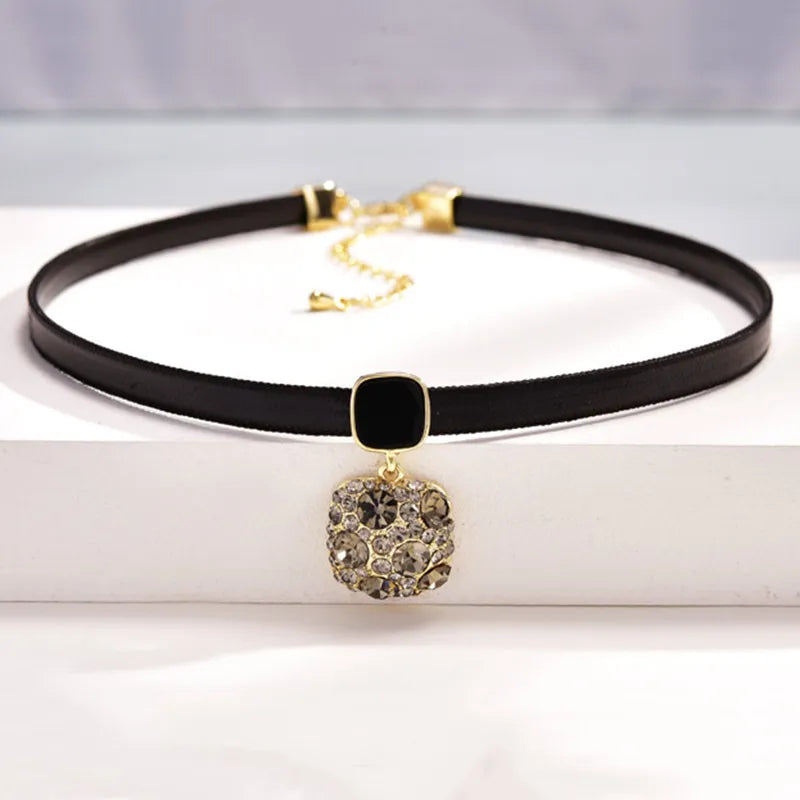 Women's sparkling geometric crystal pendant necklace, an adjustable fashion statement piece & gift for her.