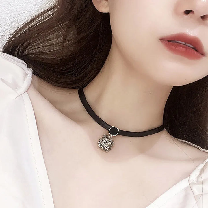 Sparkling women's geometric crystal necklace, a statement jewelry piece designed for elegance and style.
