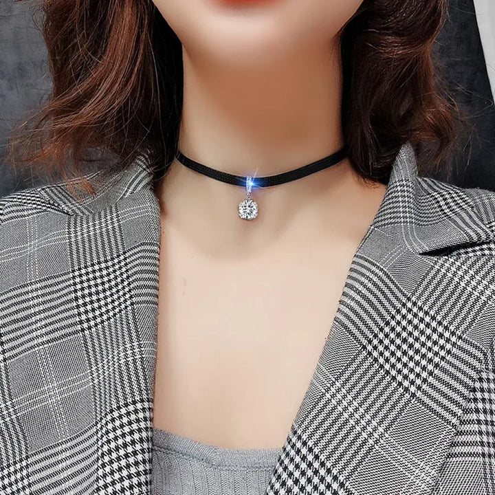 Beautiful women's geometric crystal necklace, showcasing radiant sparkle, an ideal elegant gift for her.