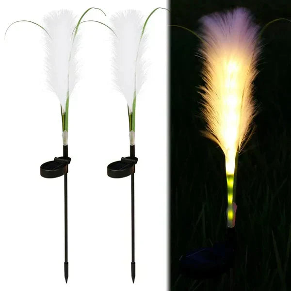 Outdoor solar reed lights, energy-efficient and decorative for any garden.