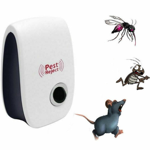 Close-up of the Ultrasonic Rat & Pest Repeller, an electronic device for safe rodent and insect control.
