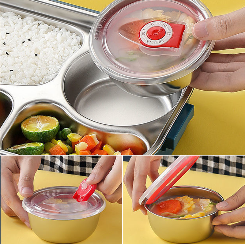 Leak-proof stainless steel food container, ideal for meal prep and portable food storage.
