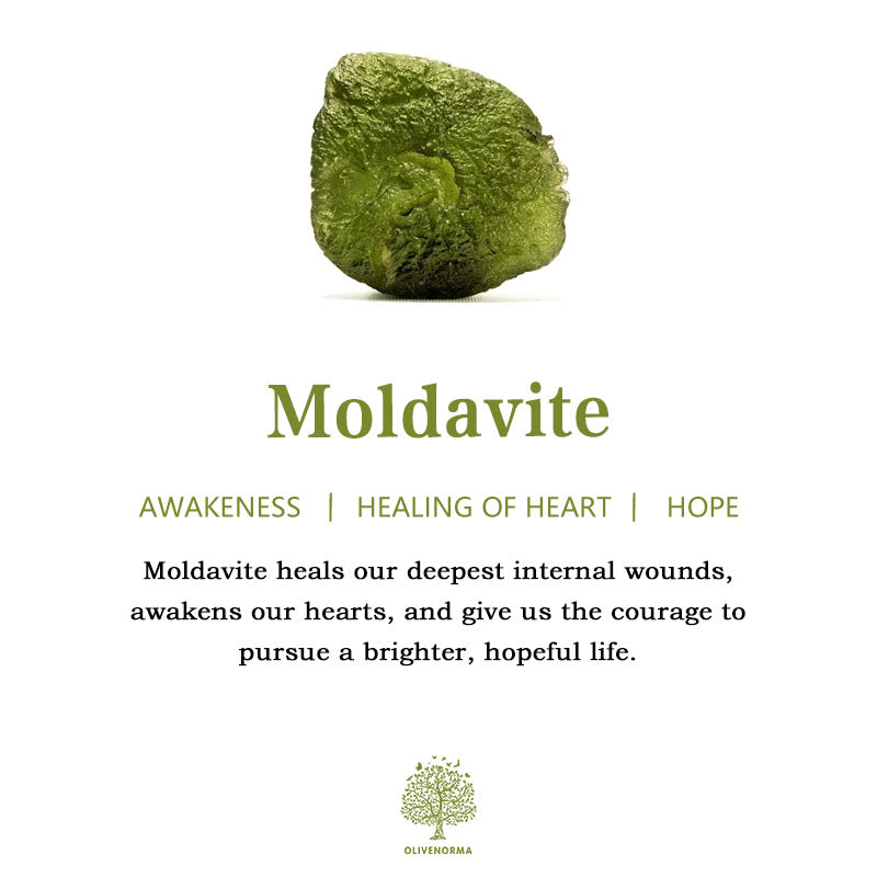 Moldavite gemstone necklace, green crystal, women's spiritual energy, healing & transformation jewelry.