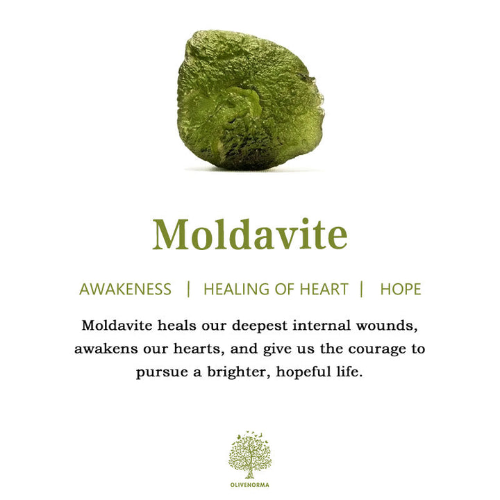Moldavite gemstone necklace, green crystal, women's spiritual energy, healing & transformation jewelry.