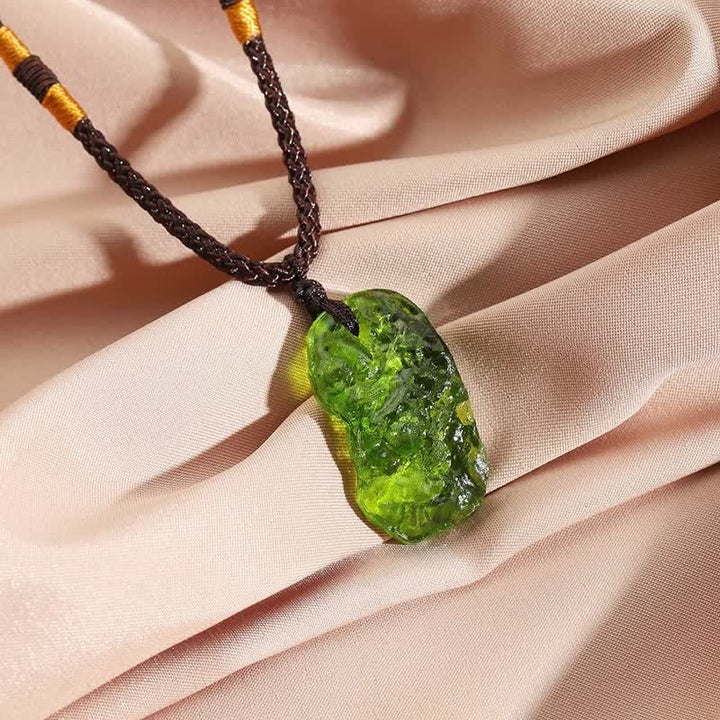 Genuine Moldavite necklace, women's spiritual jewelry, energy purification aid & natural stone.