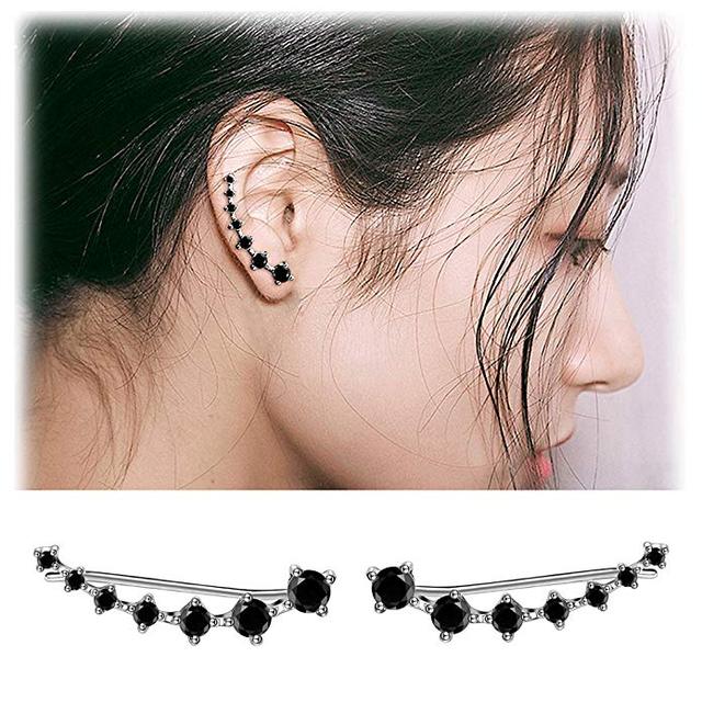 Fashionable sterling silver drop earrings with brilliant sparkle and shine.