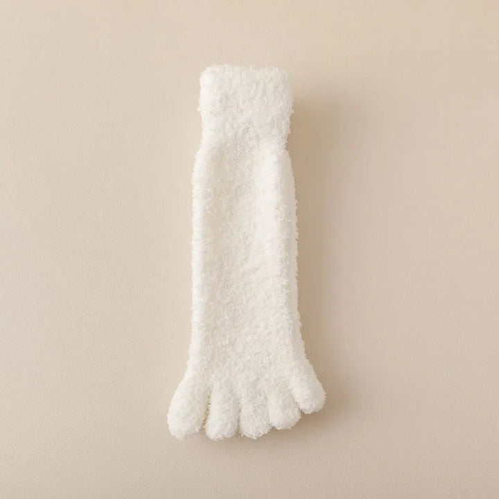 Luxurious warm toe socks for women, ensuring soft comfort during winter or home lounging.