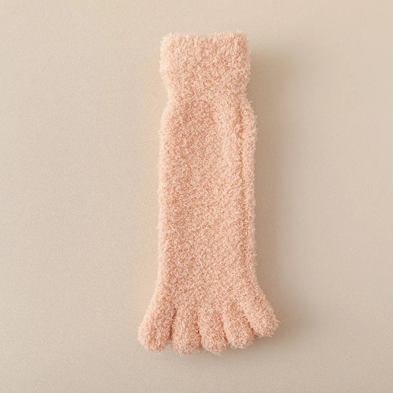 Gift-ready women's cozy toe socks, offering ultra soft warmth and relaxation for feet.