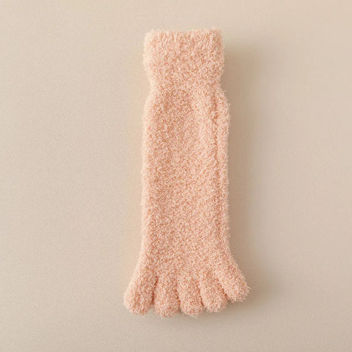 Gift-ready women's cozy toe socks, offering ultra soft warmth and relaxation for feet.