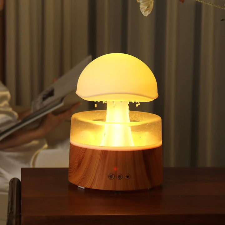 Cloud rain humidifier & diffuser with ambient light. Creates relaxing rain sounds & improves air quality for home.