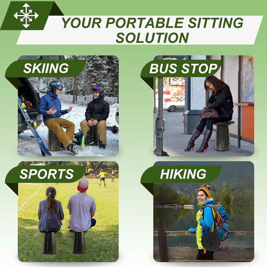 Collapsible Portable Stool with Cushion for Adults & Kids