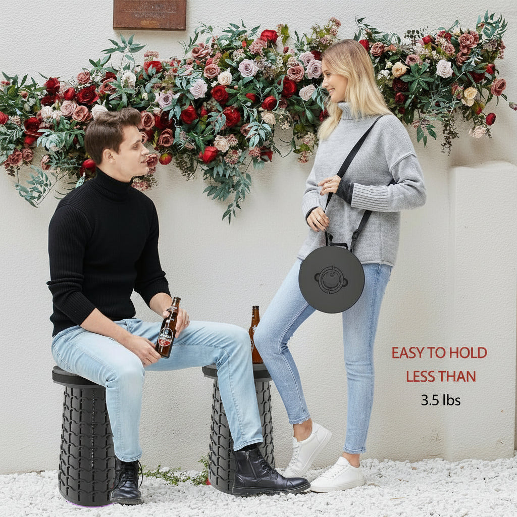 Collapsible Portable Stool with Cushion for Adults & Kids