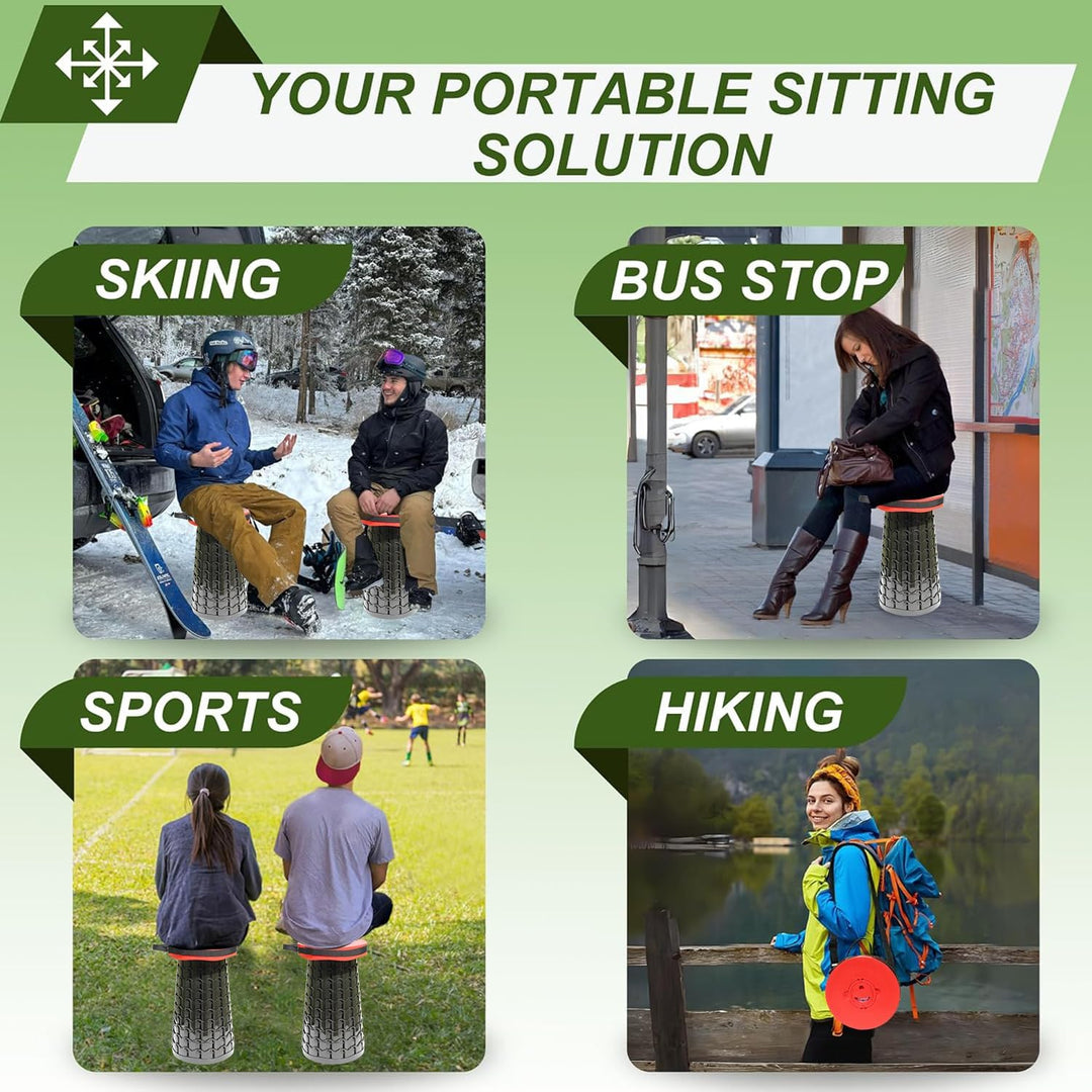 Collapsible Portable Stool with Cushion for Adults & Kids