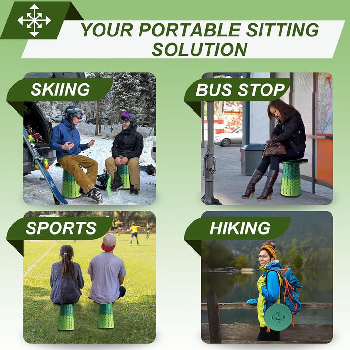 Collapsible Portable Stool with Cushion for Adults & Kids