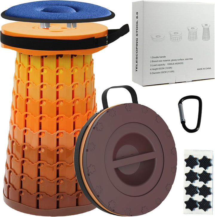 Collapsible Portable Stool with Cushion for Adults & Kids