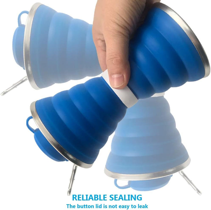 Silicone travel bottle with carabiner clip, perfect for active lifestyles & hydration.