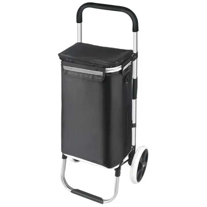 Collapsible waterproof shopping cart by Movaro with large capacity, shown unfolded