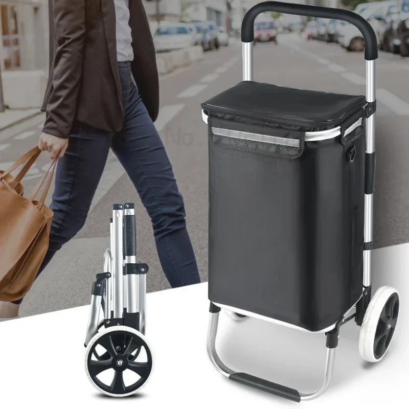 Movaro folding utility cart with wheels, perfect for groceries and home essentials