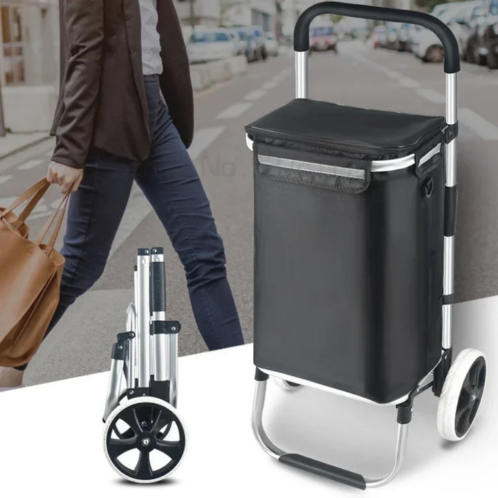 Movaro folding utility cart with wheels, perfect for groceries and home essentials