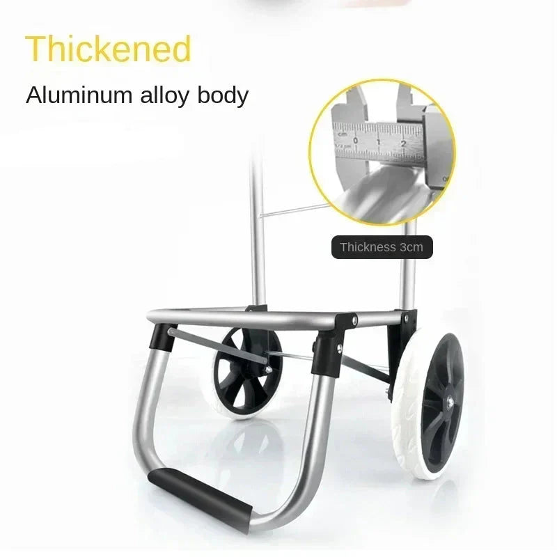 Large capacity Movaro shopping cart, shown collapsed for easy storage, black and grey
