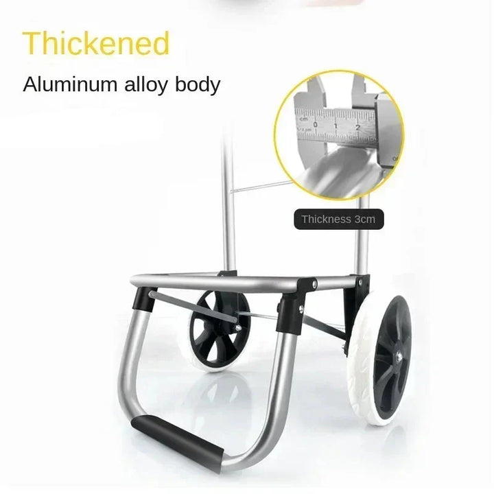 Large capacity Movaro shopping cart, shown collapsed for easy storage, black and grey