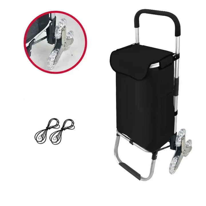 Folding shopping cart with all-terrain wheels and waterproof lining from Movaro