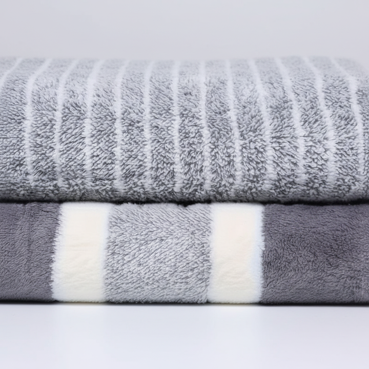 Assortment of highly absorbent, quick-dry microfiber bath towels, perfect for home or travel.