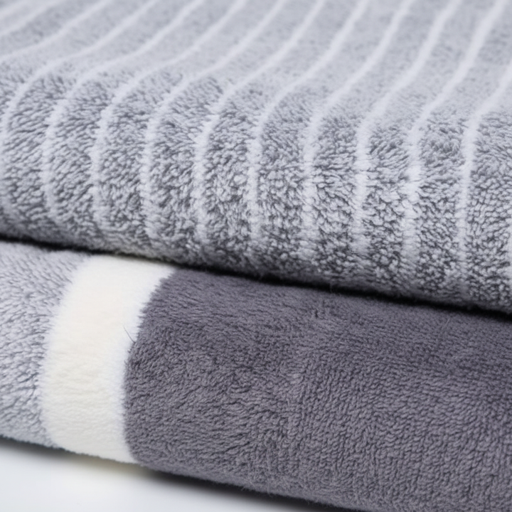 Plush 8-piece microfiber towel set, offering superior softness and comfort for bathroom luxury.