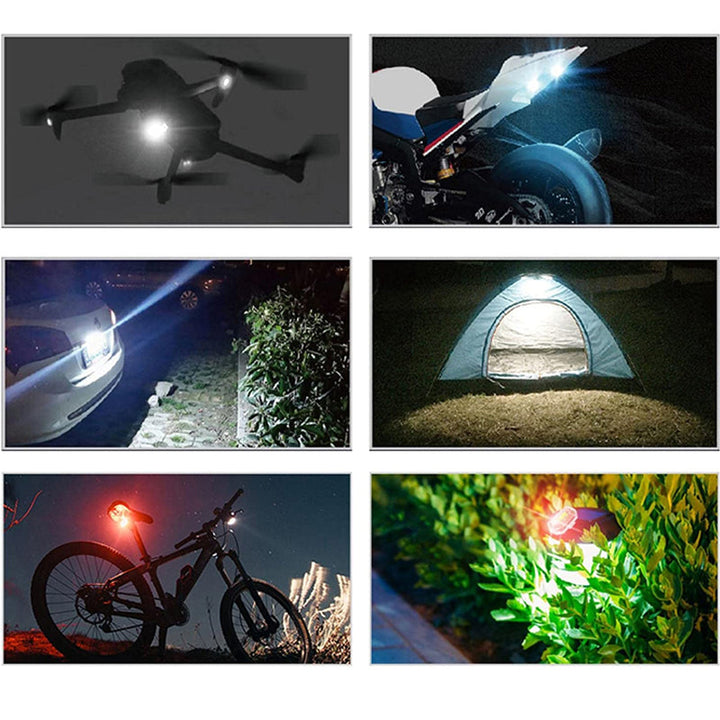 Portable ColorBeam emergency LED light, weatherproof & multicolor, essential for outdoor safety.