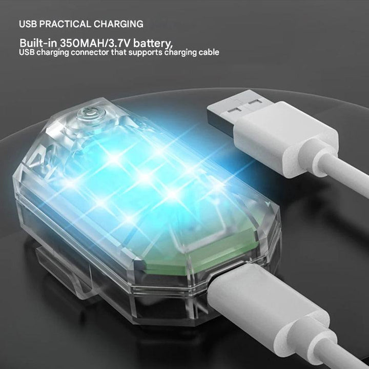 ColorBeam multicolor LED safety light, portable & durable for adventure, emergency & bike visibility.