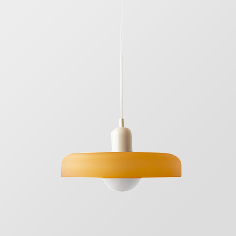 Artistic colorful glass pendant, Bauhaus style decorative lamp for modern homes.