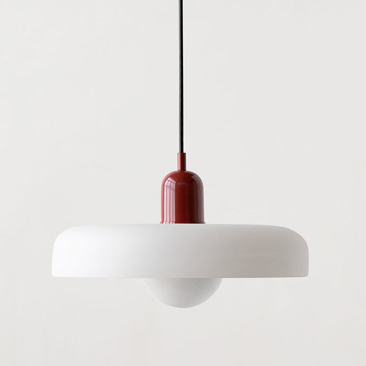Chic multi-colored glass pendant lamp, Bauhaus inspired ceiling fixture.