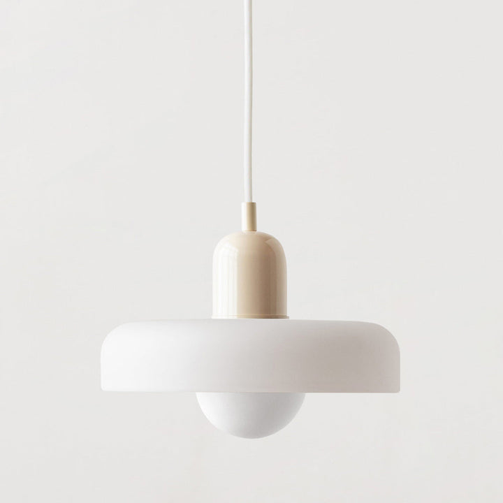 Modern colorful glass pendant lamp, Bauhaus inspired lighting for home decor.