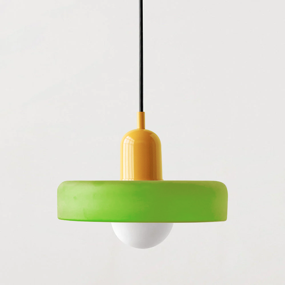 Decorative colorful glass pendant, Bauhaus contemporary ceiling lamp for rooms.