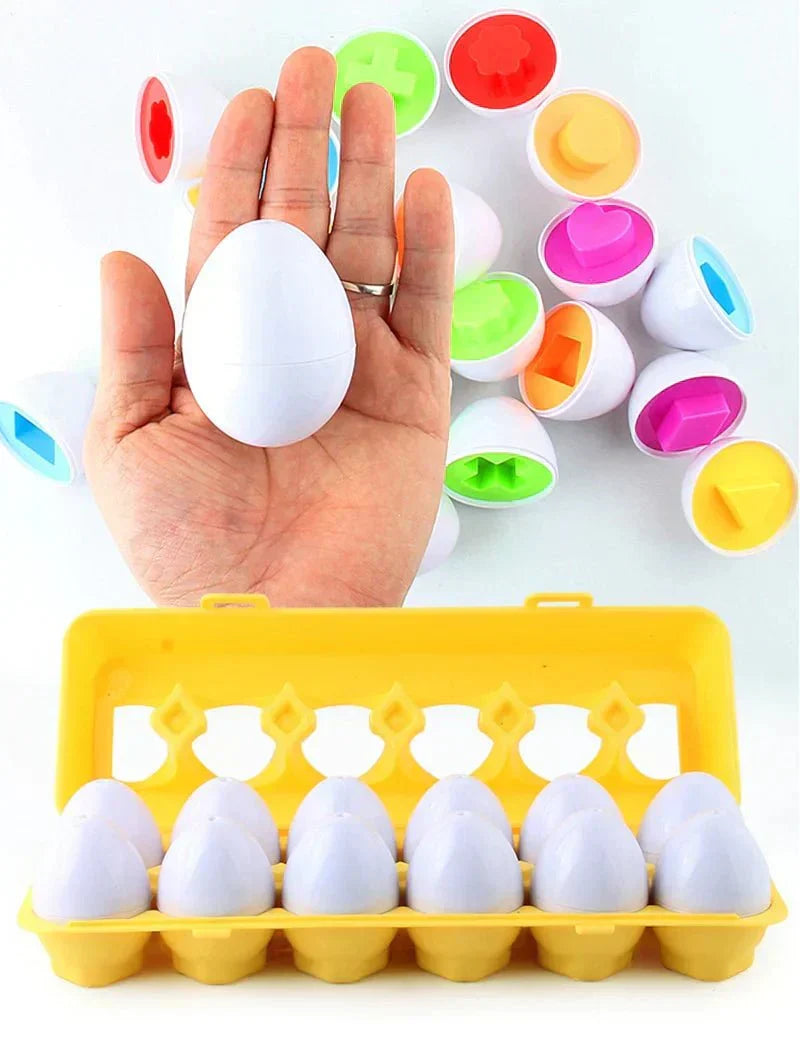 Develops fine motor skills & cognitive abilities with engaging color & shape matching eggs.