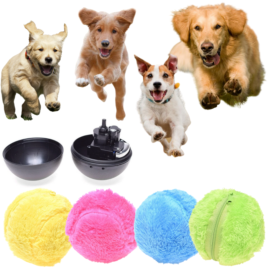 Colorful interactive rolling ball dog toy for mental stimulation & boredom relief. Perfect pet accessory.